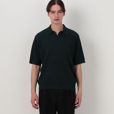 コットンナイロンリブ スキッパープルオーバー SHIPS any:〈UVカット〉FUTURE LINEN CANVAS リネンライク スキッパー