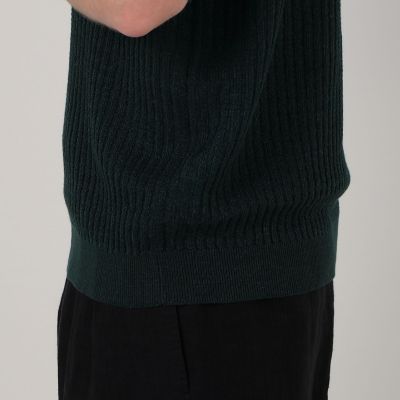 リネンコットンナイロンプレーティング スキッパーニット 