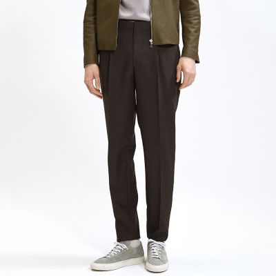 パンツ ^ ^ パンツ シェットランドウール 1プリーツパンツ