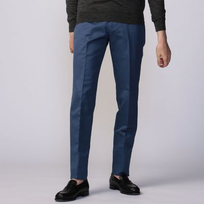 コットン　スリムスラックス　ＬＡＲＵＳＭＩＡＮＩ　ＷＩＮＤ　ＩＳＬＥ　ＣＯＴＴＯＮ