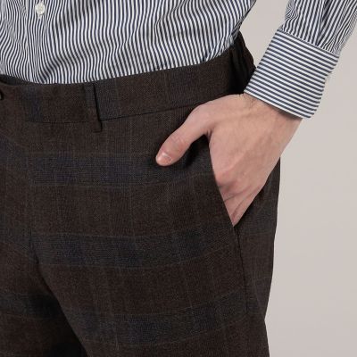 ウーステッドツイード バックシャーリングスリムスラックス  