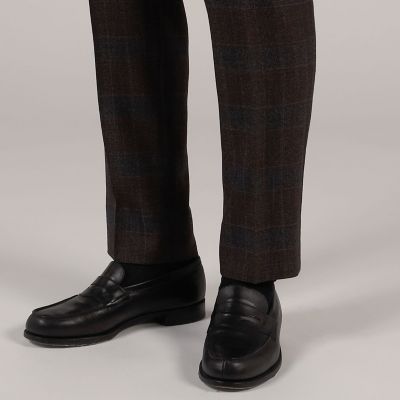 ウーステッドツイード バックシャーリングスリムスラックス  