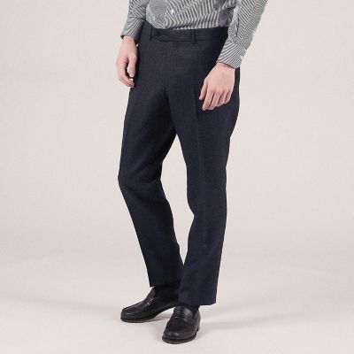 ウーステッドツイード バックシャーリングスリムスラックス  