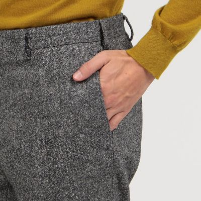 ストレッチホームスパン　ノープリーツスリムスラックス
