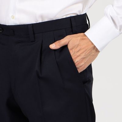 ＨＯＲＩＺＯＮ　ＴＷＩＬＬ　２プリーツスリムスラックス　Ｅ．Ｚｅｇｎａ