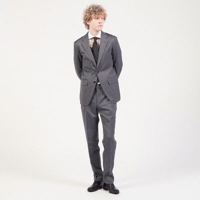 ＜TOMORROWLAND (Men)＞Ｓｕｐｅｒ１００’ｓウール　ヘリンボーン　ノープリーツスリムスラックス
