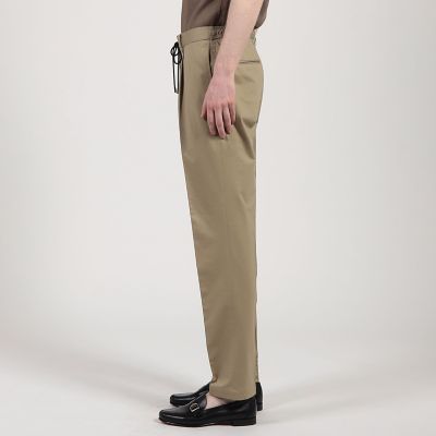 コットンポリエステル　ストレッチツイル　１プリーツイージースラックス