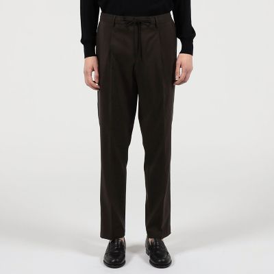 [新品未使用]定価5万caruso ワンプリーツ ウールスラックス カーキ 46 Caruso（カルーゾ）の「CARUSO | 〈別注〉ウール ストレート