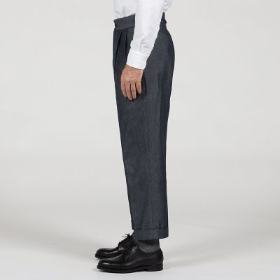 コットン バックベルト ペグトップスラックス SONDRIO