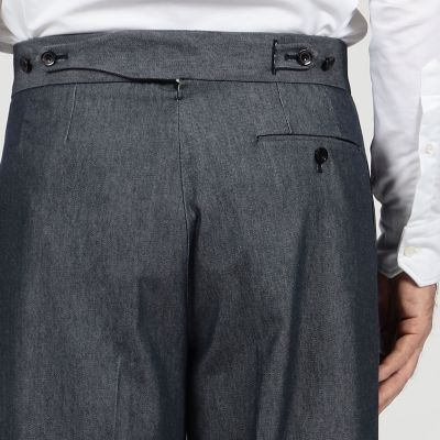 コットン バックベルト ペグトップスラックス SONDRIO