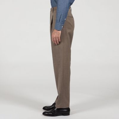 ウールヘリンボーン 1プリーツスラックス | TOMORROWLAND (Men