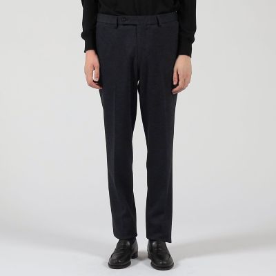 ウールコットン ダブルジャカード ノープリーツシャーリングパンツ