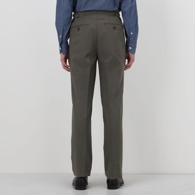 ウールモヘヤ 2プリーツサイドアジャスタースラックス V．B