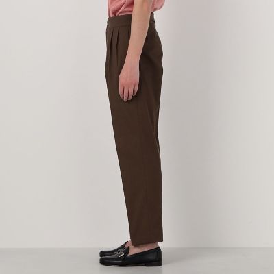 コットンカルゼ バックベルト ペグトップスラックス SOLBIATI