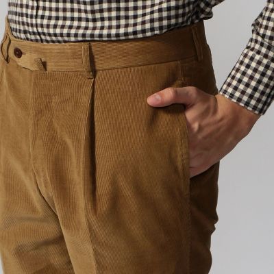 コットンコーデュロイ　１プリーツテーパードパンツ　ＰＯＮＴＯＧＬＩＯ