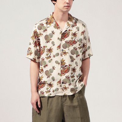 レーヨンプリント　ハワイアンシャツ