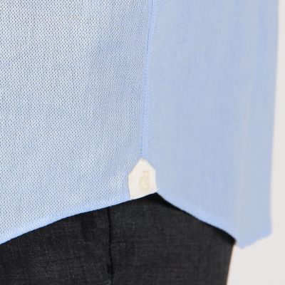 コットンレノクロス　ループボタンダウンシャツ