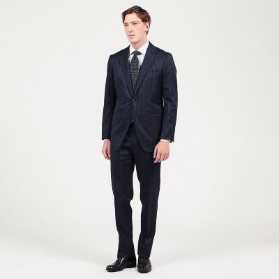 ウール　ピンストライプ　シングルブレステッド２Ｂスーツ