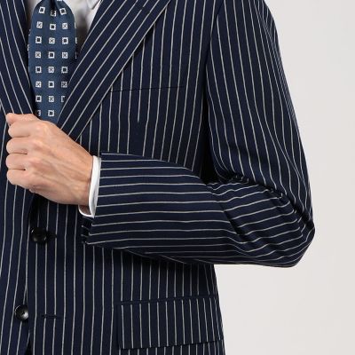 リネンウール シングルブレステッド2Bスーツ Dormeuil