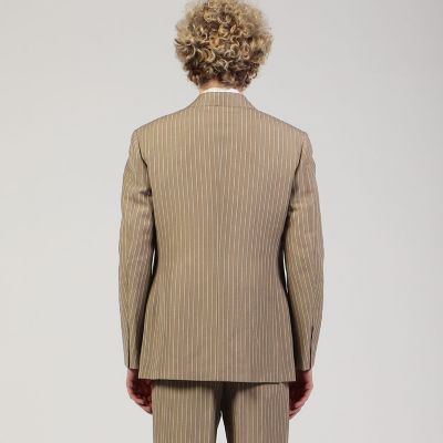 リネンウール ダブルブレステッド6Bスーツ Dormeuil