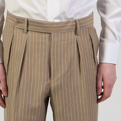 リネンウール ダブルブレステッド6Bスーツ Dormeuil
