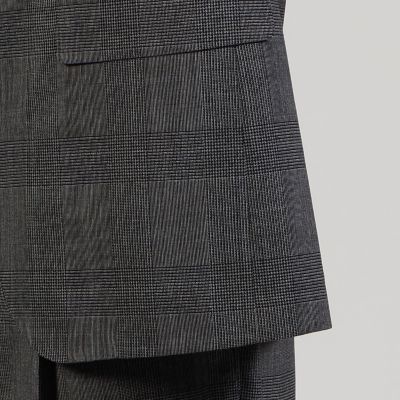 21micronウール グレンチェック シングル3Bスーツ