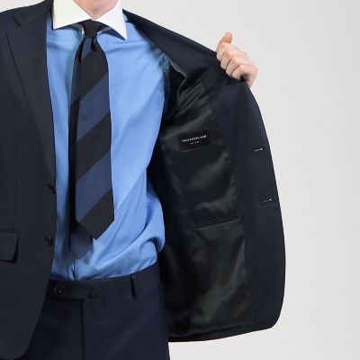 Super100'sウール グレンチェック シングルブレステッド2B