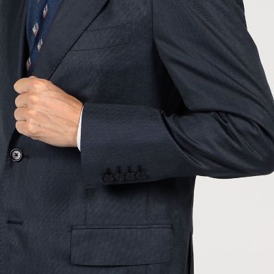 ウールシルク ピンヘッド シングルブレステッド2Bスーツ