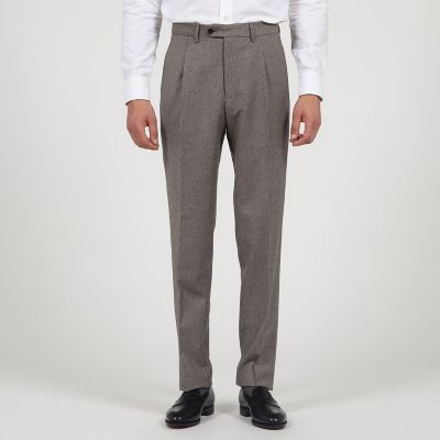 別注】TAGLIATORE ウールサキソニーハウンドトゥース