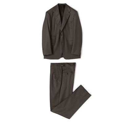 ウールツイル オルタネートストライプ シングルブレステッド 2B