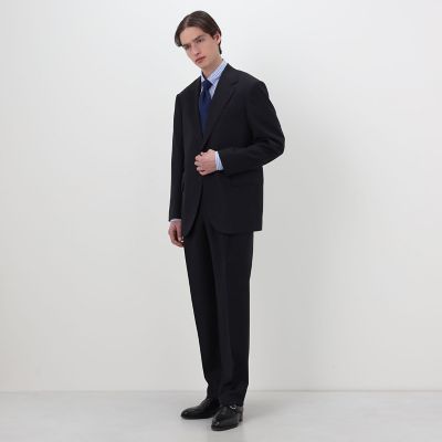 ウールツイル オルタネートストライプ シングルブレステッド 2B