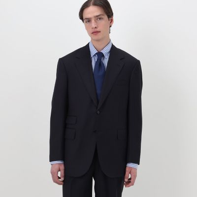 ウールツイル オルタネートストライプ シングルブレステッド 2B