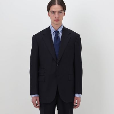 ウールツイル オルタネートストライプ シングルブレステッド 2B