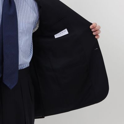 ウールツイル オルタネートストライプ シングルブレステッド 2B