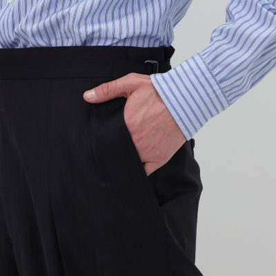ウールツイル オルタネートストライプ シングルブレステッド 2B