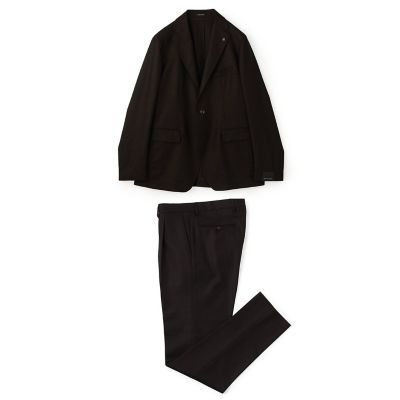 <美品>TAGLIATORE ESTNATION別注 アルパカ100%スーツ46 別注】TAGLIATORE ウールサキソニー シングルブレステッド