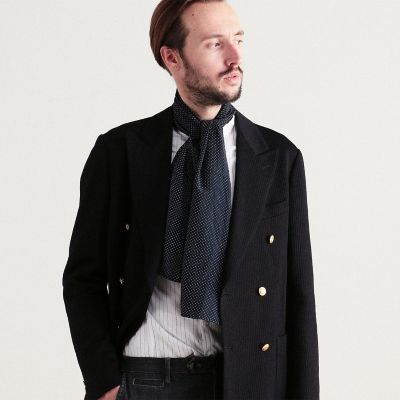 コットンジャージー　６Ｂダブルブレストブレザージャケット　ＤＯＮＤＩ　ＮＡＶＹ　ＯＮ