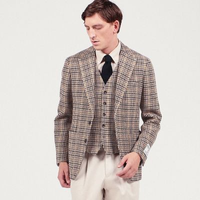 ウールツイード シングルブレステッド３Ｂジャケット Ｈａｒｒｉｓ