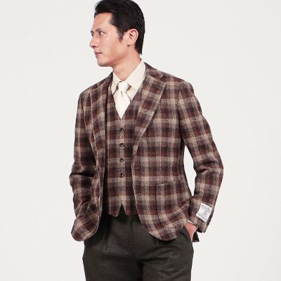 ウールツイード シングルブレステッド３Ｂジャケット Ｈａｒｒｉｓ