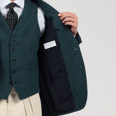 ウールツイード　シングルブレステッド３Ｂジャケット　Ｈａｒｒｉｓ　Ｔｗｅｅｄ