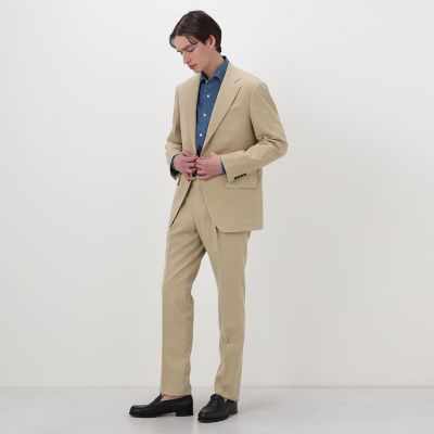 シルクコットンリネン シングルブレステッド 3Bジャケット
