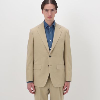 シルクコットンリネン シングルブレステッド 3Bジャケット