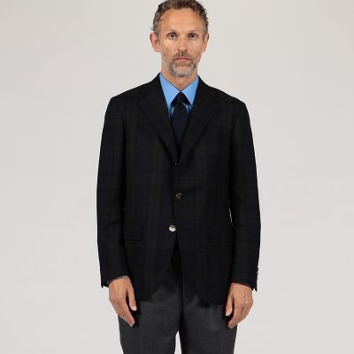 Ｓｕｐｅｒ１００’ｓウールサキソニー　ブラックウォッチ　シングルブレステッド３Ｂジャケット