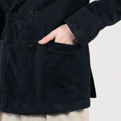 【別注】ＥＭＭＥＴＩ　ゴートスエード　ダブルブレステッド６Ｂジャケット　ＤＡＲＭＡＺＩＯ