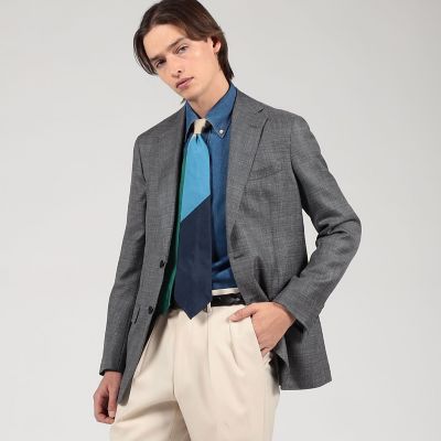 ＳＵＭＭＥＲ　ＴＩＭＥ　ウールシルクリネン　シングルブレステッド　２Ｂジャケット　ＬＯＲＯ　ＰＩＡＮＡ