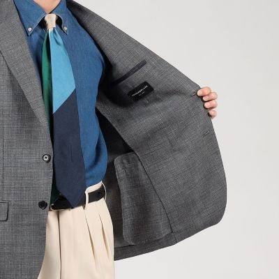 ＳＵＭＭＥＲ　ＴＩＭＥ　ウールシルクリネン　シングルブレステッド　２Ｂジャケット　ＬＯＲＯ　ＰＩＡＮＡ