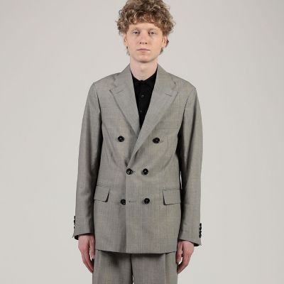 ウールシルク ダブルブレステッド 6Bジャケット