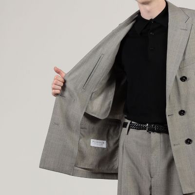 ウールシルク ダブルブレステッド 6Bジャケット