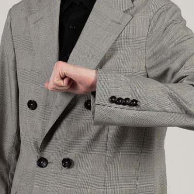 ウールシルク ダブルブレステッド 6Bジャケット