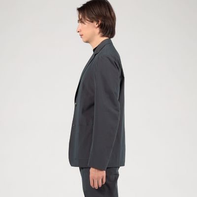 コットンナイロンシャンブレー シングルブレステッド 2Bジャケット 